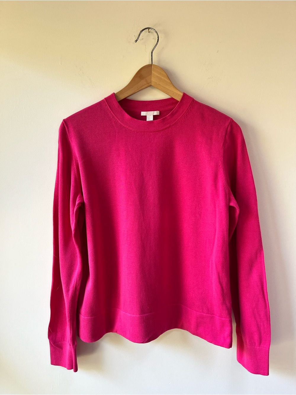 COS Cotton Crewneck Sweater in Bright Pink S - Picture 2 of 8